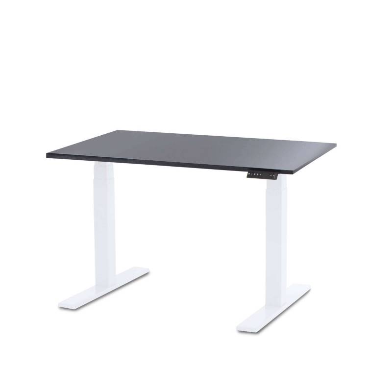 Office hæve sænkebord Corporate 80x120 cm, hvidt alu stel - Antracit bordplade
