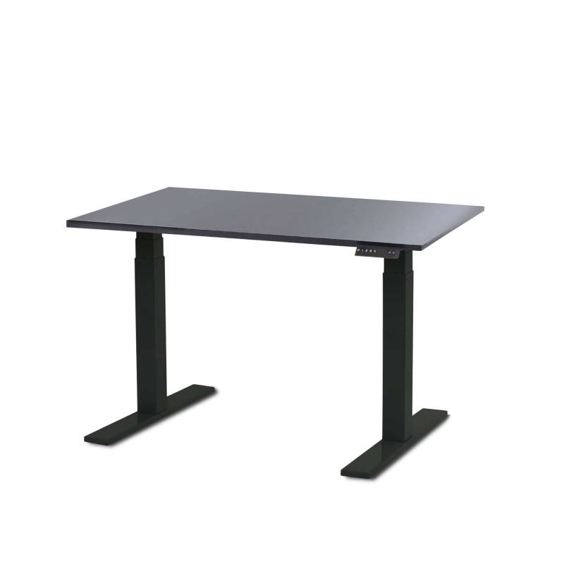 Office hæve sænkebord Corporate 80x120 cm, sort alu stel - Antracit bordplade