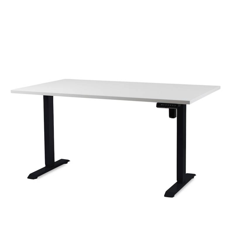 Office hæve sænkebord Operator II 80x160cm, sort stel - hvid bordplade
