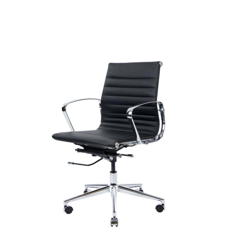 Office Wye kontorstol i læder og med lav ryg sort