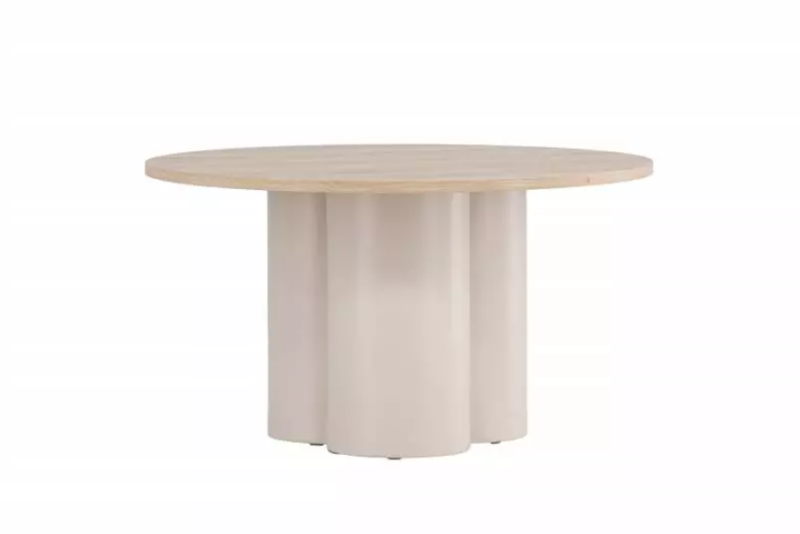 Olivia sofabord med hvidpudset bordplade &Oslash;80cm beige | Outlet
