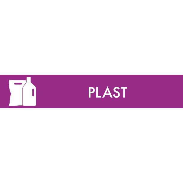 Piktogram 16x3cm magnetisk og vaskbar lilla PLAST
