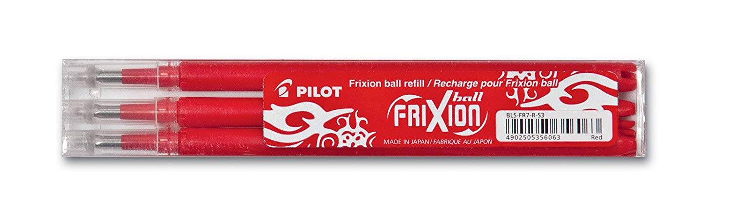 Pilot Frixion Clicker 0,7 refill rød, 3 stk