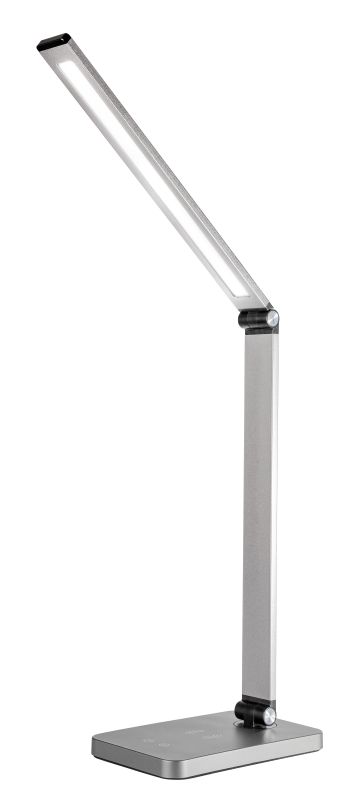 Platinet Skrivebordslampe 10W alu tr&aring;dl&oslash;s opladning, s&oslash;lv
