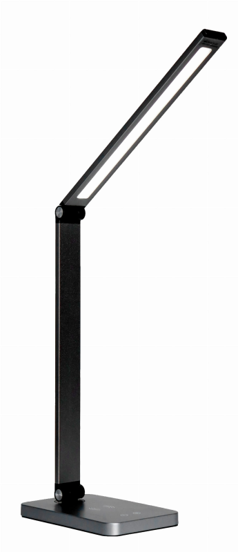 Platinet Skrivebordslampe 10W alu tr&aring;dl&oslash;s opladning, sort