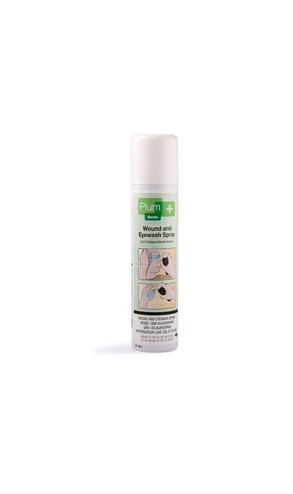 Plum sår- og øjenskyl spray NaCl steril