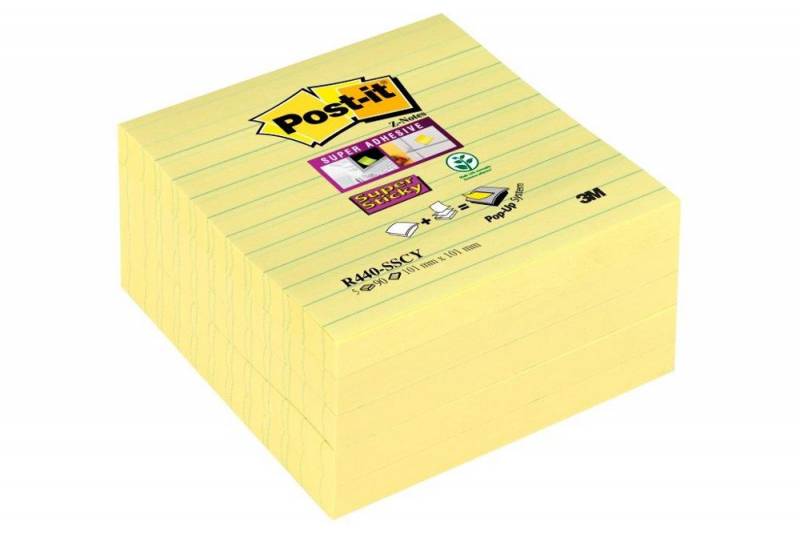 Post-It Super Sticky Z-Notes med linier 101x101mm gul