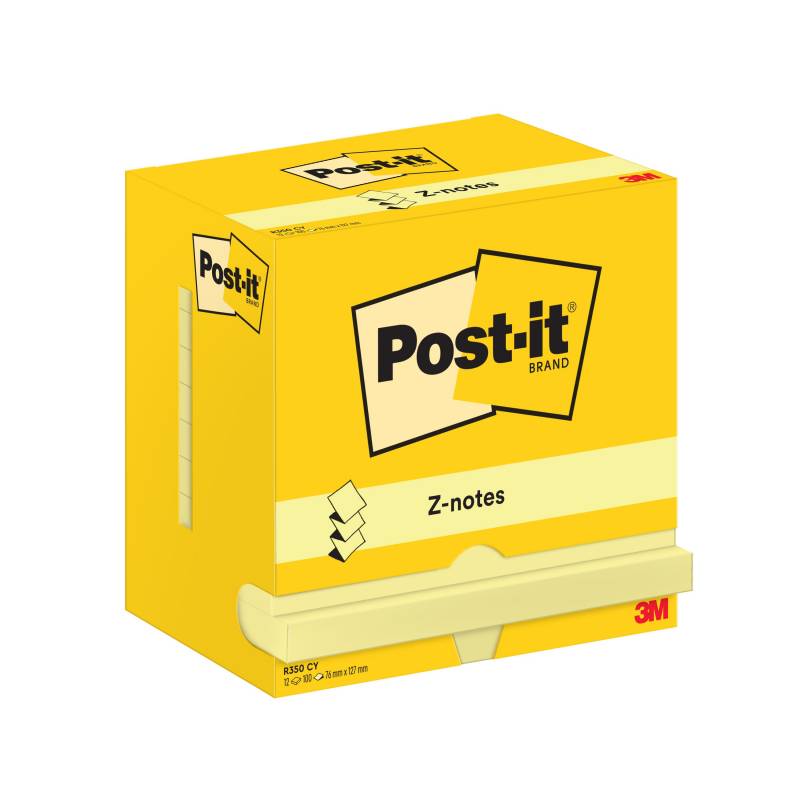 Post-it blok Z-notes 76x127mm Canary gul