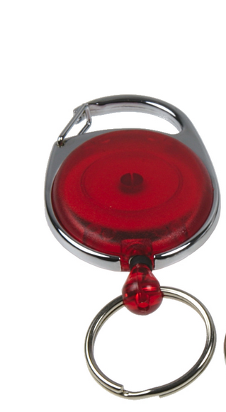Kul&oslash;rt yoyo med karabinhage og n&oslash;glering, r&oslash;d