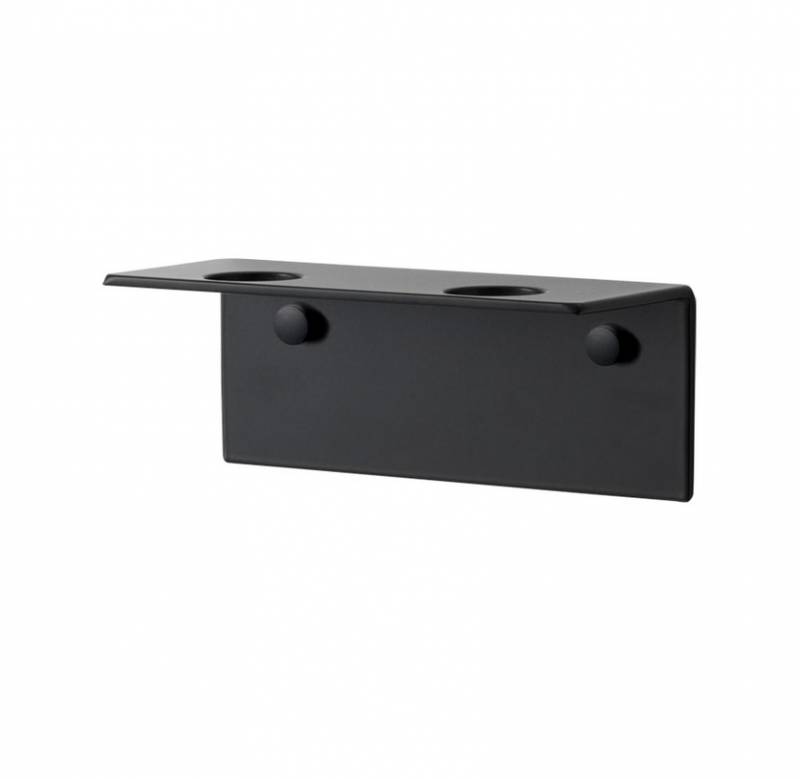 Sæbeholder til 2 flasker vægophæng i sort rustfrit stål