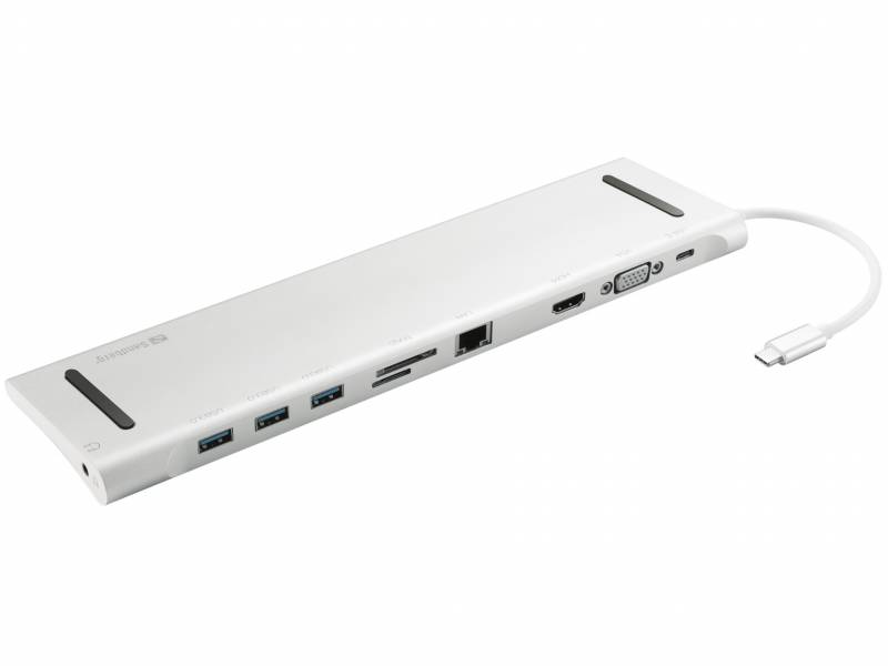 Sandberg USB-C 10-in-1 Docking Station aluminium