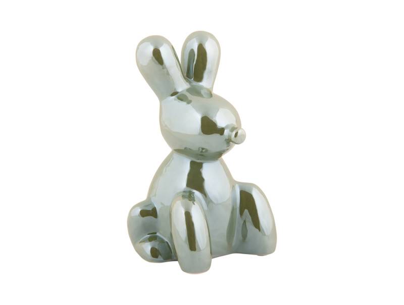 Statue Balloon Bunny 9x15cm keramik grøn