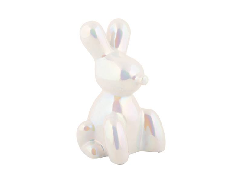 Statue Balloon Bunny 9x15cm keramik hvid