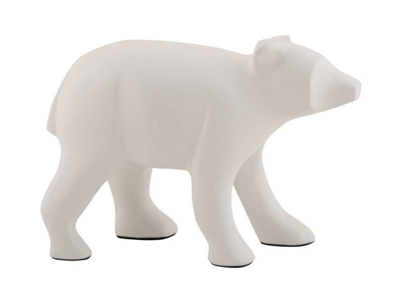 Statue Bear 7x10,5cm hvid