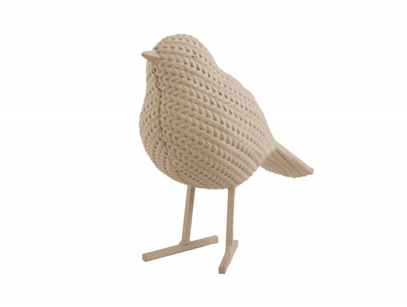 Statue Knitted Bird 7x12,5x17cm brun