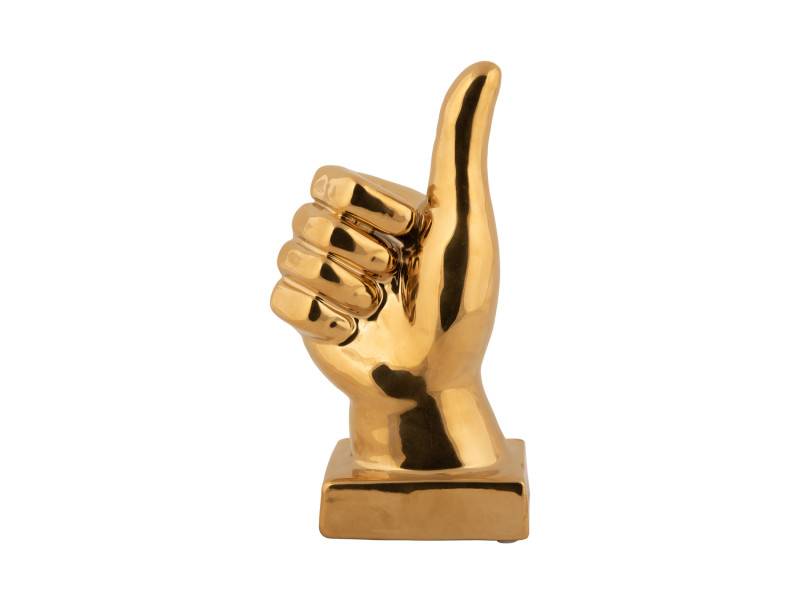 Statue Okay 8x20,8cm keramik guld