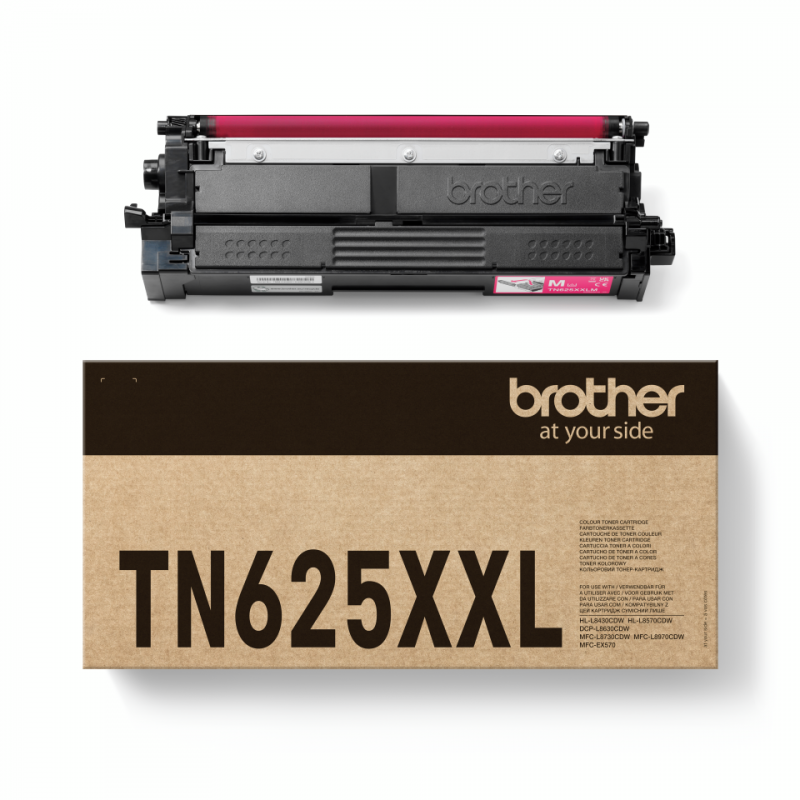 Brother TN625XXLY original lasertoner 6,5K r&oslash;d