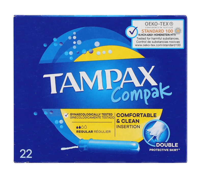 Tampax Tampon Regular Compak, 22 stk pakning