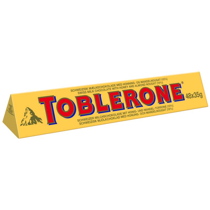 Toblerone XL chokolade 48 stk a 35g total 1,68 kg