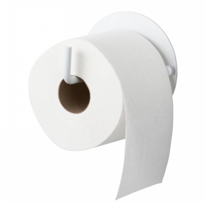 Toiletrulleholder væghængt i rustfrit stål hvid
