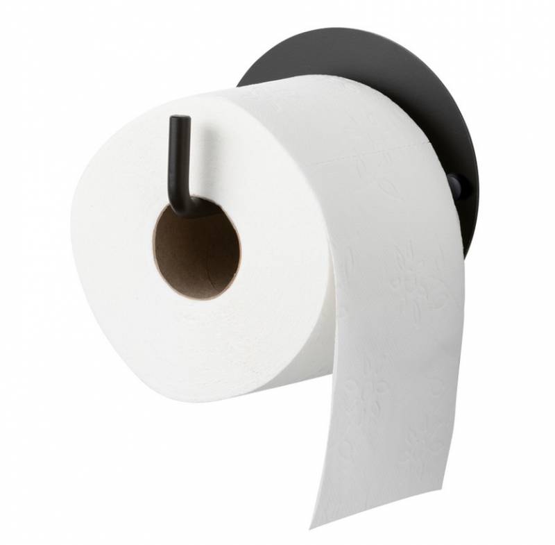 Toiletrulleholder væghængt i rustfrit stål sort