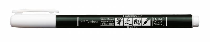Tombow Fudenosuke marker soft pastel hvid