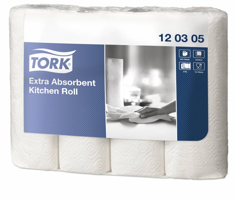 Tork Ekstra Soft Køkkenrulle 3-Lags 120305 Hvid, 48 Ruller