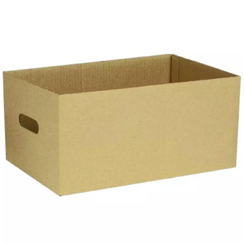 Transportkasse 24,5x19x25cm pap 1-rums  lille med h&aring;ndtag brun
