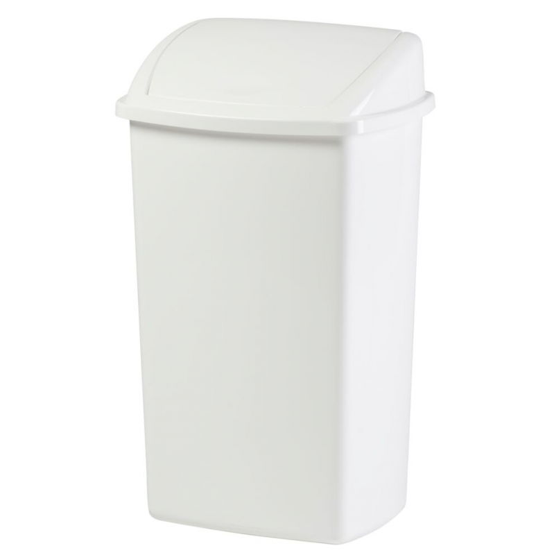 V-Part affaldsspand plast 50 liter med sving låg hvid