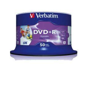 Verbatim DVD+R printable 16X, Wide Inkjet printable Non ID Brand 