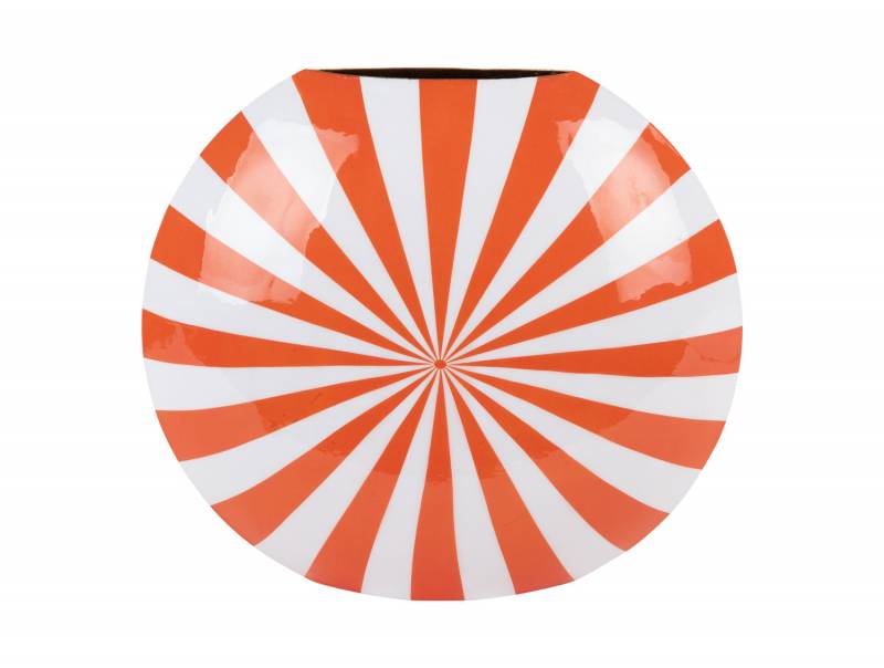 Vase Candy Swirl 11x35cm orange og hvid