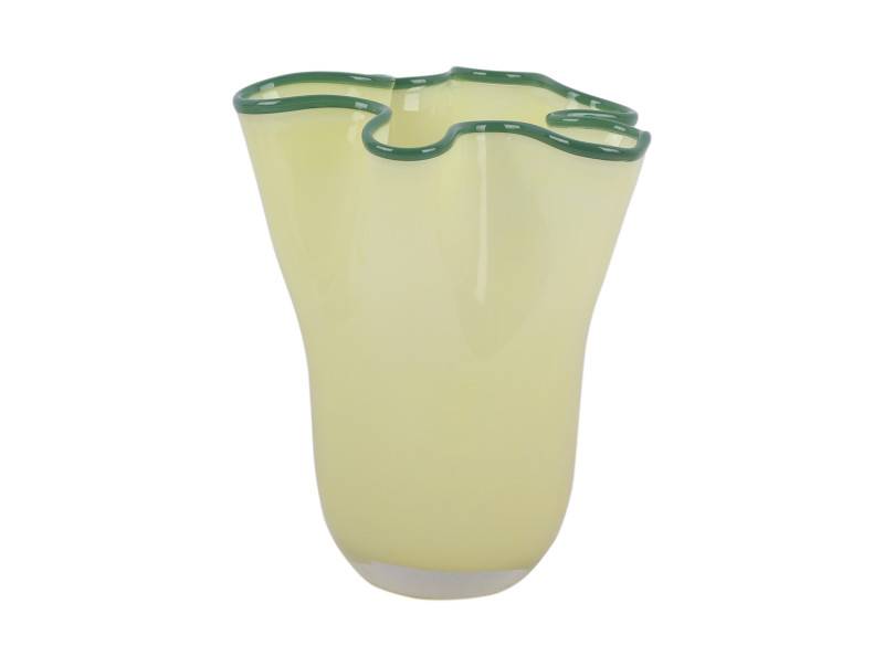 Vase Ruffles Ø19,5cm glas gul