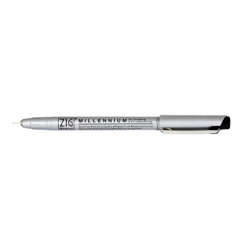 12 stk. Zig Millennium Pen 0,05Mm Arkiveringskvalitetsblæk, Sort