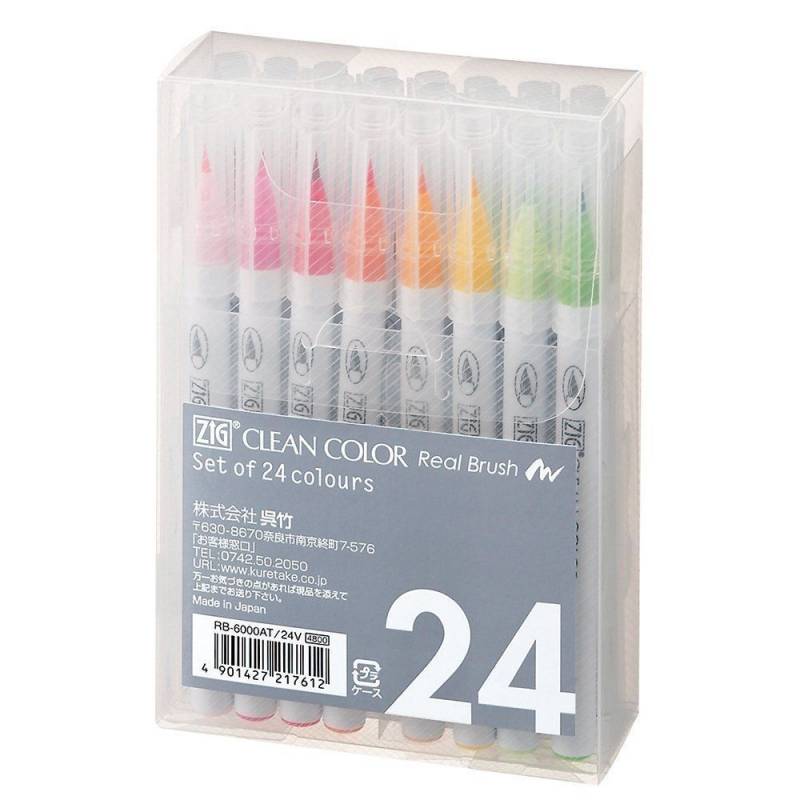 ZIG Clean Color Real Brush, sæt a 24 stk