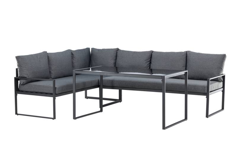 Zingaro loungesæt med udendørs sofa med hynder og bord sort