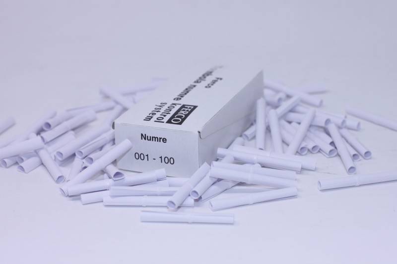 Amerikansk lotteri lodder 1-100 numre hvid