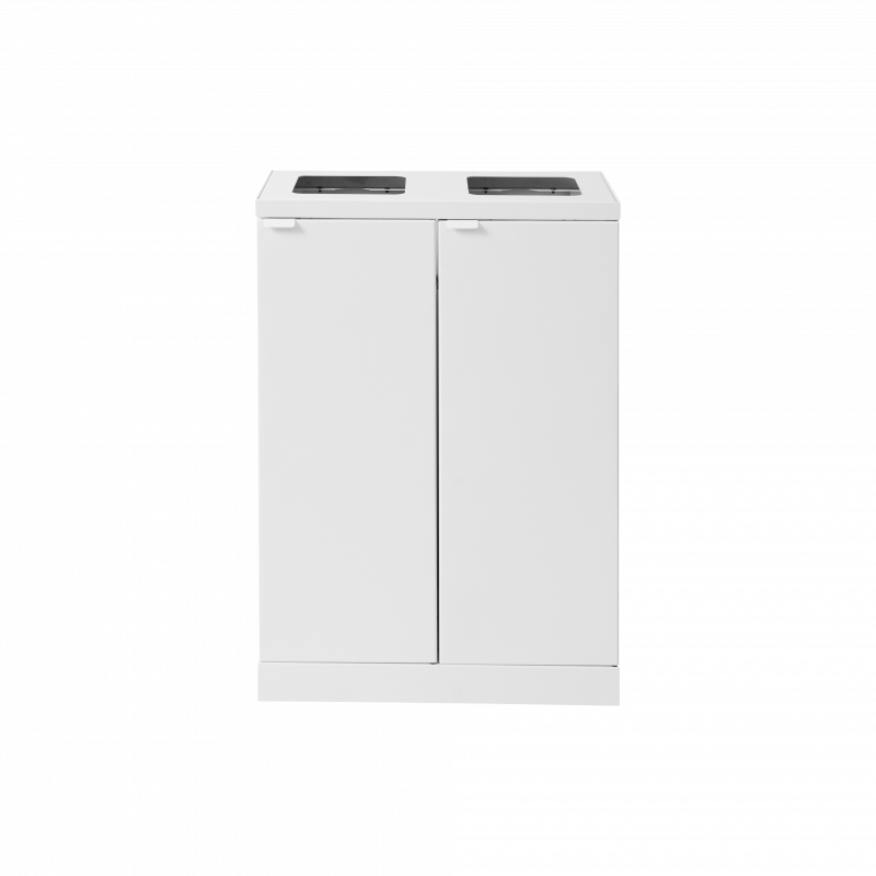 Bica 867 affaldsbeholder til sortering 2x65 liter åben hvid