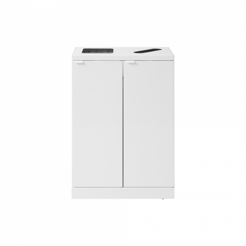 Bica 888 affaldsbeholder til sortering 2x65 liter åben + papir hvid