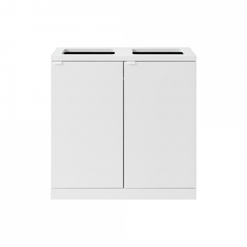 Bica 953 affaldsbeholder 2x95 liter med åbent indkast hvid