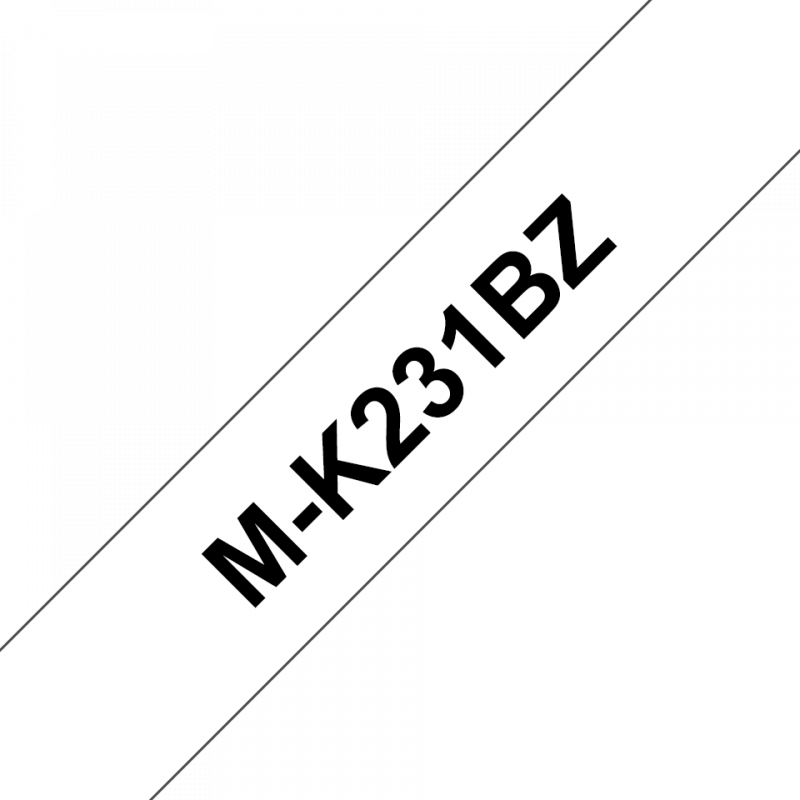 Brother tape MK231BZ 12mm sort på hvid