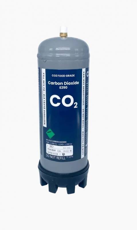 CO2 engangsflaske - 1200 gram Kulsyrepatron