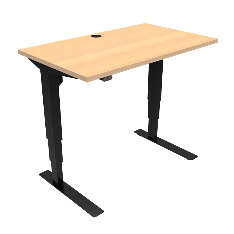 ConSet 501-37 hæve-sænke bord 100x60cm bøg med sort stel