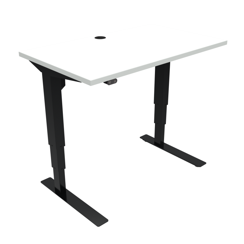 ConSet 501-37 hæve-sænke bord 100x60cm hvid med sort stel