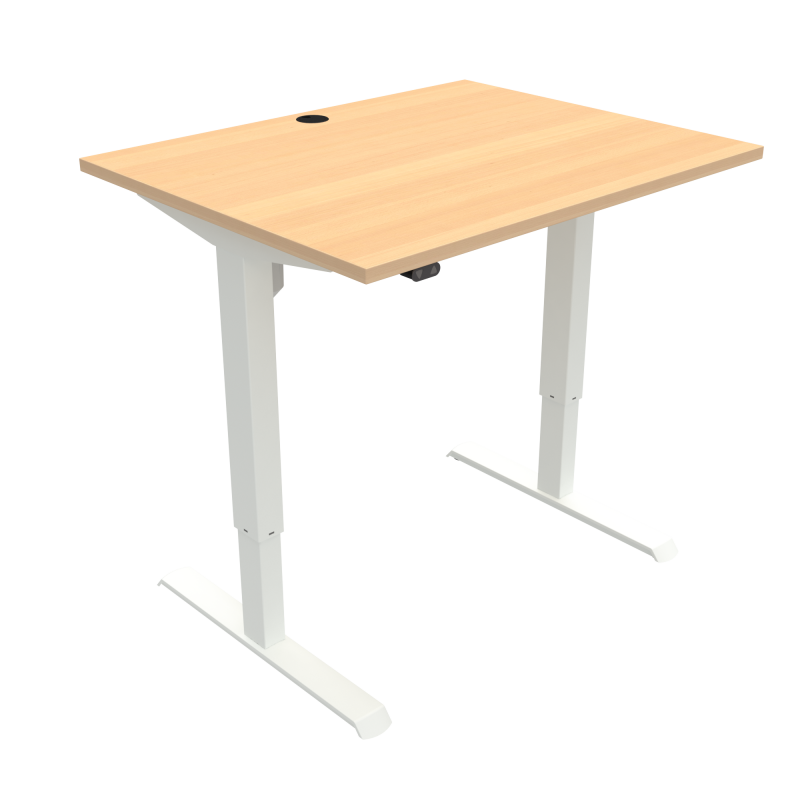 ConSet 501-33 hæve-sænke bord 100x80cm bøg med hvidt stel