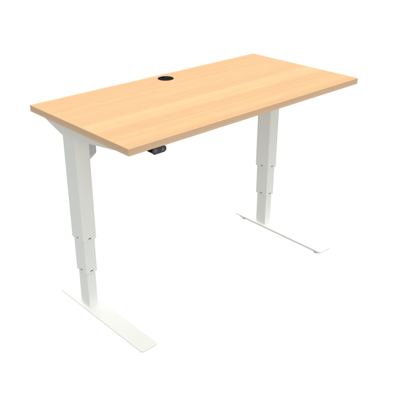 ConSet 501-37 hæve-sænke bord 120x60cm bøg med hvidt stel