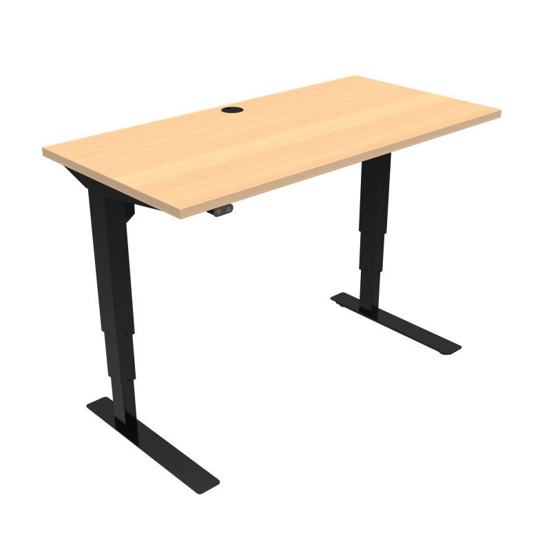 ConSet 501-37 hæve-sænke bord 120x60cm bøg med sort stel