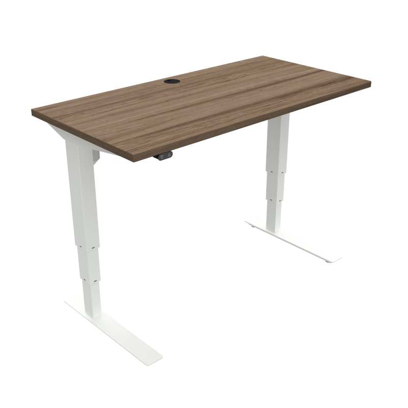 ConSet 501-37 hæve-sænke bord 120x60cm valnød med hvidt stel