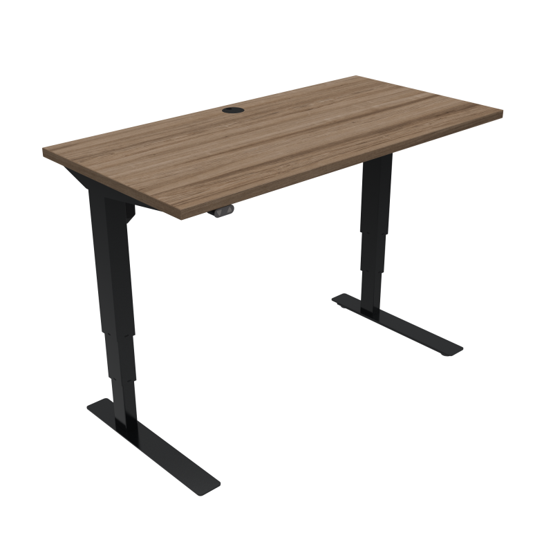 ConSet 501-37 hæve-sænke bord 120x60cm valnød med sort stel