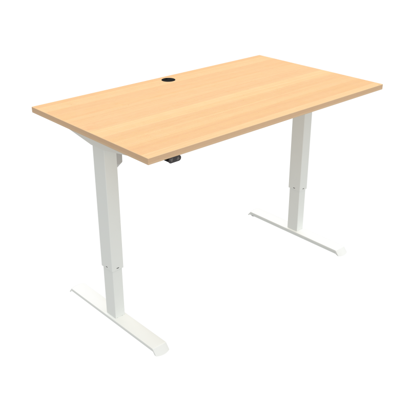 ConSet 501-33 hæve-sænke bord 140x80cm bøg med hvidt stel