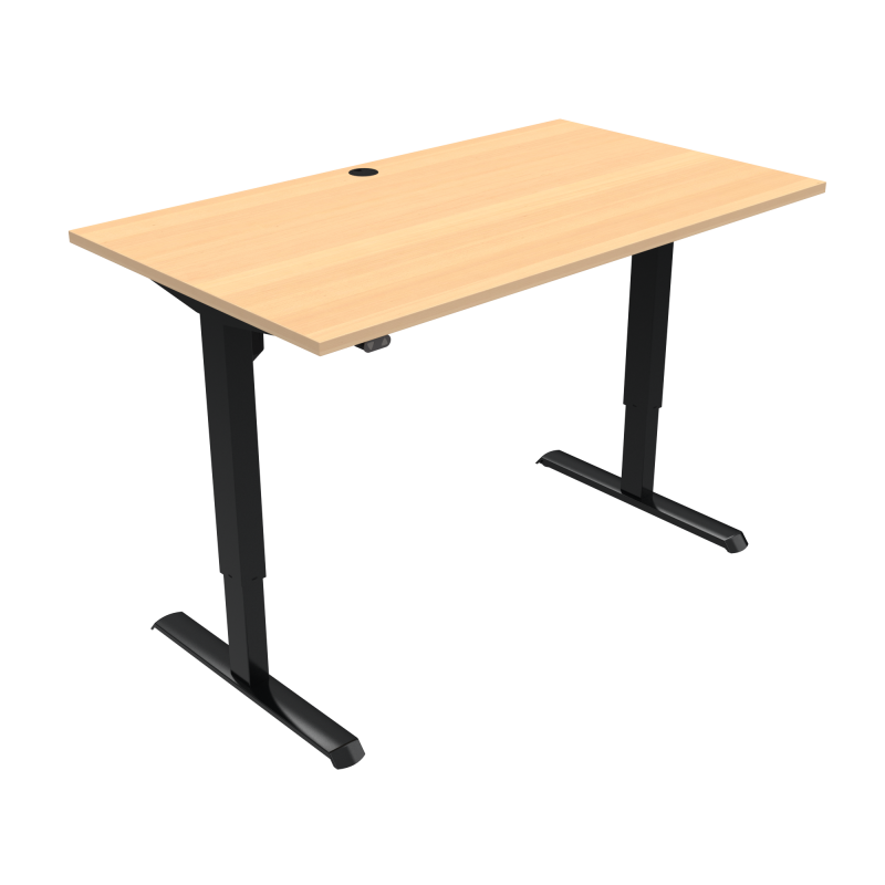 ConSet 501-33 hæve-sænke bord 140x80cm bøg med sort stel